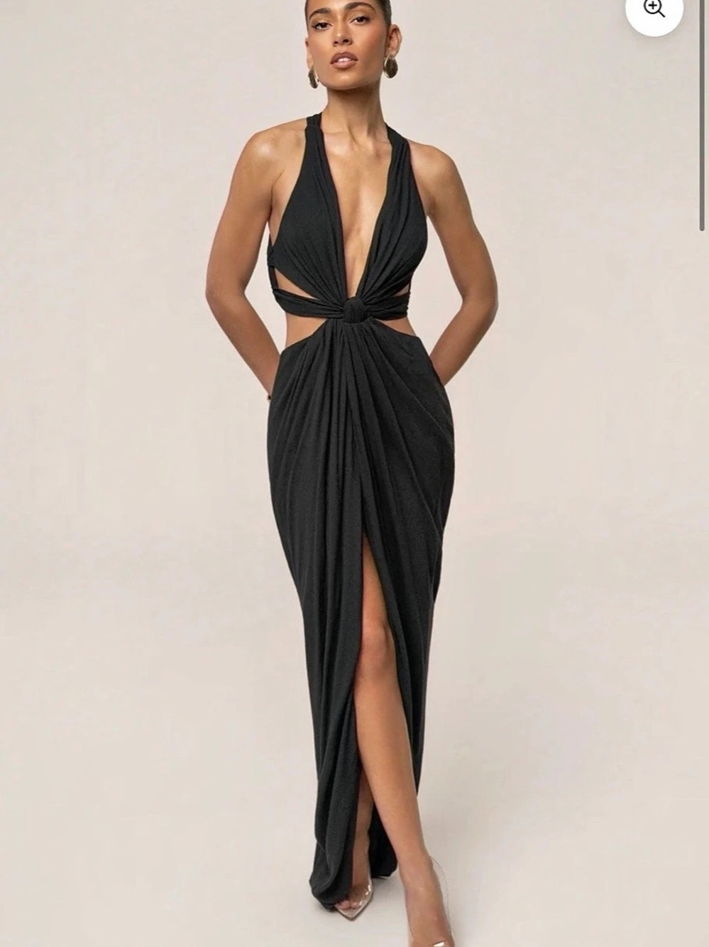 Jlux Label  Yura Backless Twist Maxi Dress Black
